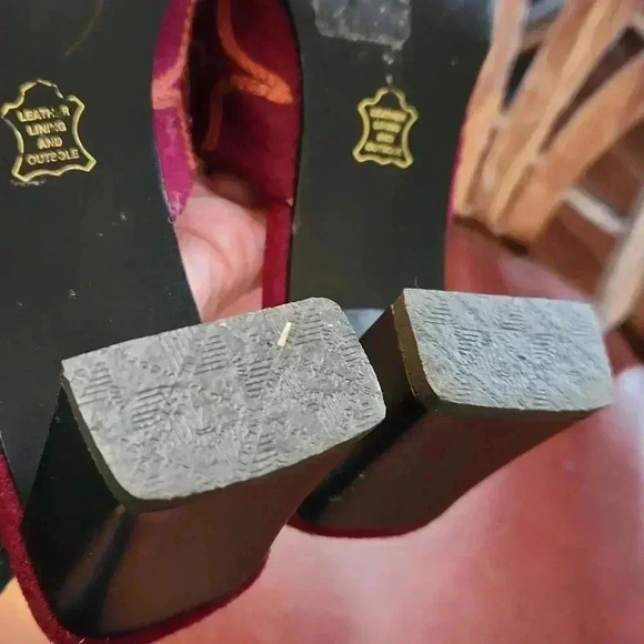 IMPO Embroidered Floral Wool Slides Heels BOHO sz 6.5 - Picture 7 of 12